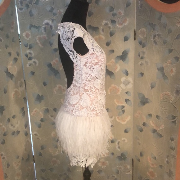 Jovani 171924  White A Line Mini Ostrich Feathers - Picture 7 of 13